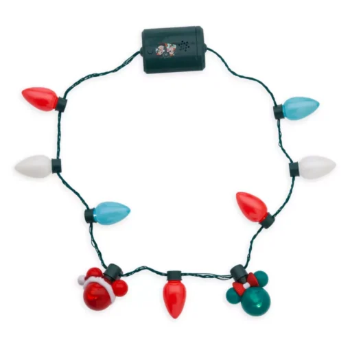 Mickey And Minnie Mouse Animated Glow Christmas Necklace
