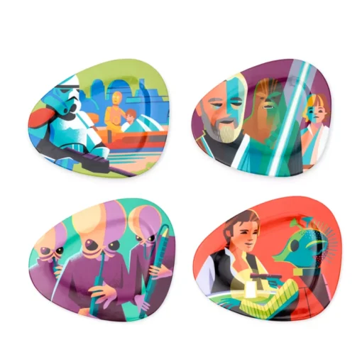 Disney Store Star Wars: Under The Twin Suns Plates By Jeff Granito, Set Of 4